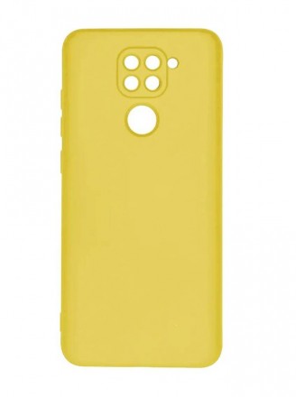 Чехол силиконовый для Xiaomi Redmi Note 9 c защитой камеры, жёлтый