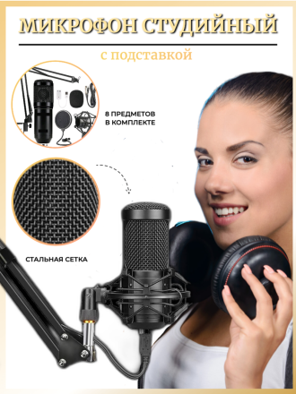 Микрофон студийный конденсаторный ISA BM800 с подставкой