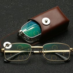 Готовые очки для зрения с диоптриями +2.50 корригирующие очки, складные портативные с футляром