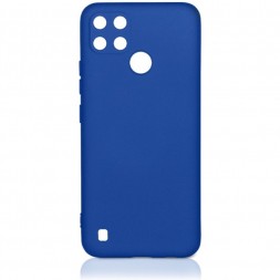 Чехол силиконовый для Realme C21y с защитой камеры, синий