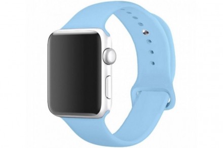 Ремешок силиконовый для Apple Watch 38mm/40mm/41mm, светло-голубой