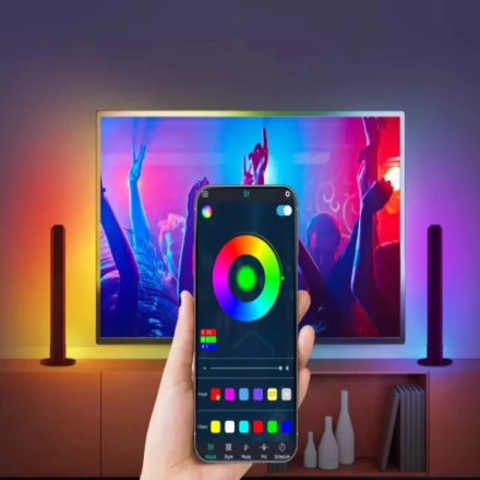 Умная Светодиодная панель RGB с Bluetooth светильник игровой комнаты, декоративная подставка для телевизора с дистанционным управлением