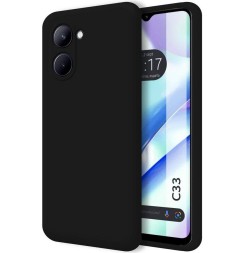 Чехол бархатный Silicone Cover для Realme C33, черный