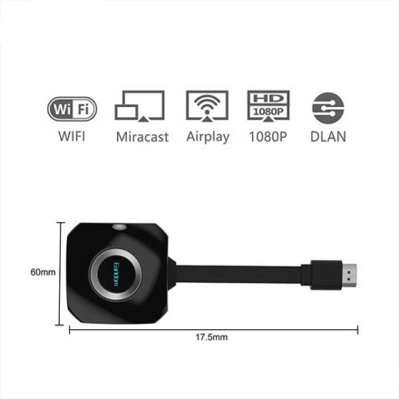 Беспроводной Wi-Fi приемник 4K HDMI для подключения ноутбуков, телефонов и планшетов к телевизору Earldom ET-W6 Plus