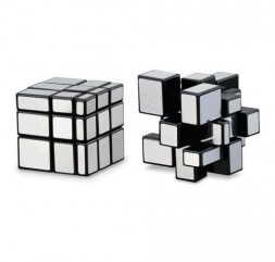 Зеркальный Кубик головоломка 3х3х3, непропорциональный серебристый