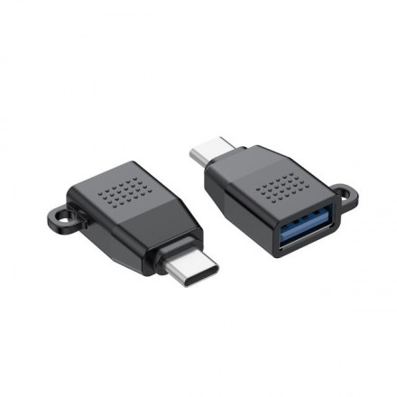 Адаптер Budi USB 3.0 на Type-C OTG с функцией быстрой зарядки, черный