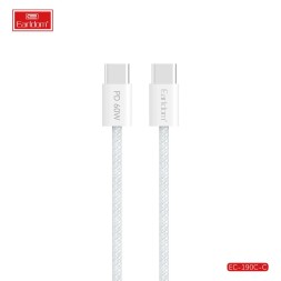 USB кабель Earldom EC-190 C-C Type C - Type C, 60W,нейлон,(длина 2 метра) белый