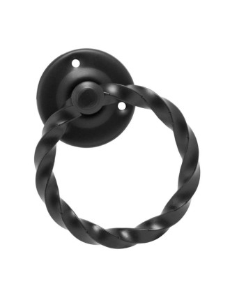 Ручка-кольцо, ручка дверная металлическая диаметр кольца 8см, черная