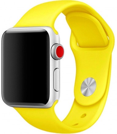 Ремешок силиконовый для Apple Watch 38mm/40mm/41mm, жёлтый