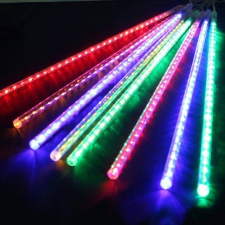 Электрогирлянда 3,5 метра Сосульки 8 ламп, по 30 см, разноцветный LED