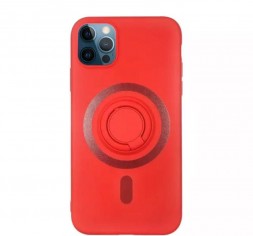 Чехол с магнитным кольцом на 360 градусов для iPhone 12, красный