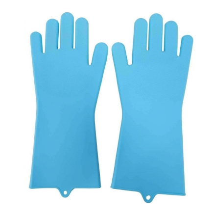 Многофункциональные силиконовые перчатки Magic Brush, синие