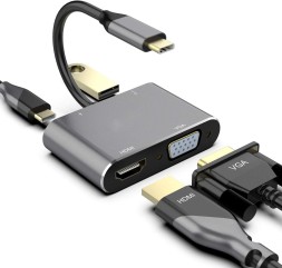 Type C HUB 4 в 1 HDMI + VGA + USB 3.0 + USB C
