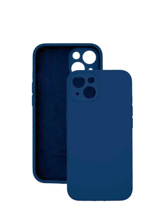 Чехол мягкий для iPhone 15 с защитой камеры, темно синий