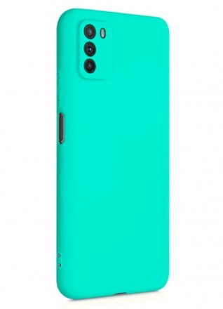 Чехол силиконовый для Xiaomi Poco M3 с защитой камеры, бирюзовый