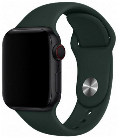 Ремешок силиконовый для Apple Watch 38mm/40mm/41mm, тёмно-зелёный