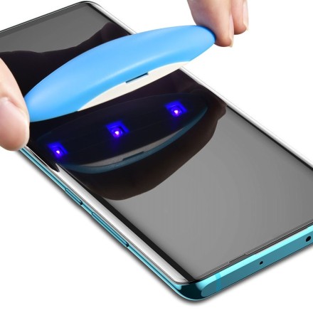 Защитное стекло UV (лампа-клей) на полный экран для Samsung Galaxy Note 20, прозрачное