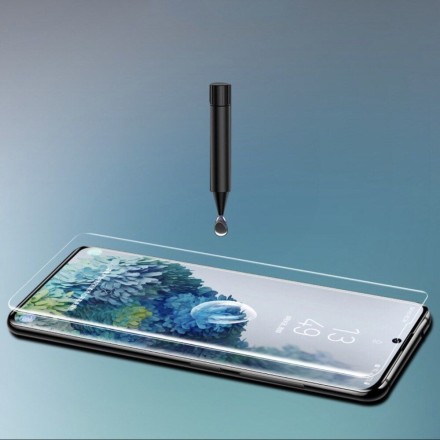 Защитное стекло UV (лампа-клей) на полный экран для Samsung Galaxy Note 20, прозрачное
