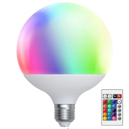 Лампочка светодиодная с RGB светильником E27, с пультом ver.1