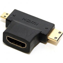 Переходник HDMI папа - mini и micro HDMI мама