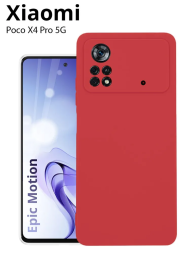 Чехол бархатный Silicone Cover для Poco X4 Pro 5G, красный