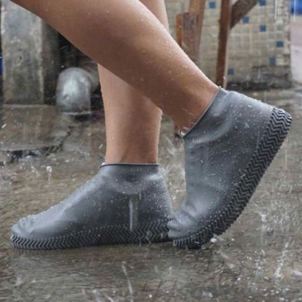 Силиконовые чехлы-бахилы для обуви, серые, размер M