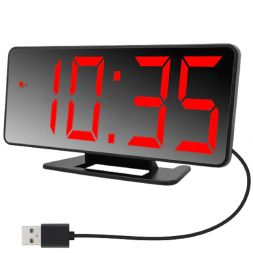 Часы будильник электронные настольные VST-888 зеркальные, дисплей красный