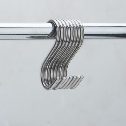 Крючки S-образные из нержавеющей стали, 10 шт - 7см (для диаметров трубы 2.5см)