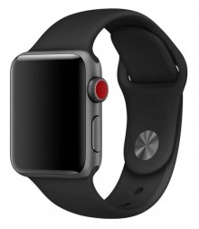 Ремешок силиконовый для Apple Watch 42mm/44mm/45mm, черный
