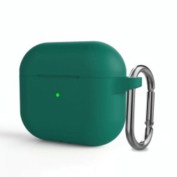 Силиконовый чехол с карабином для Airpods Pro 2, зеленый