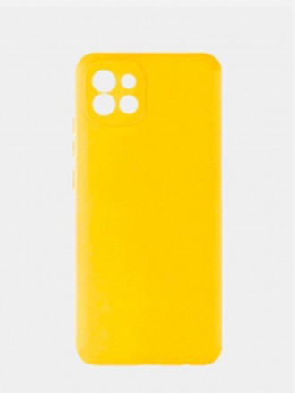 Чехол силиконовый для Samsung Galaxy A03 c защитой камеры, жёлтый