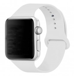 Ремешок силиконовый для Apple Watch 42mm/44mm/45mm, белый