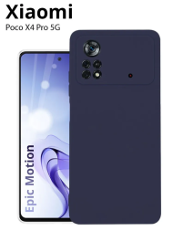 Чехол бархатный Silicone Cover для Poco X4 Pro 5G, темно-синий