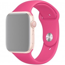 Ремешок силиконовый для Apple Watch 42mm/44mm/45mm, ярко-розовый