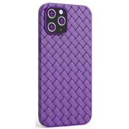 Чехол плетеный силиконовый для iPhone 13 Pro Max, фиолетовый