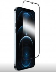 Гнущееся защитное стекло Full Glue для iPhone 12 Pro Max на полный экран, чёрное