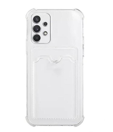 Противоударный силиконовый чехол с карманом для карт для Samsung Galaxy A33, прозрачный