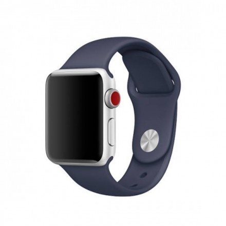 Ремешок силиконовый для Apple Watch 42mm/44mm/45mm, тёмно-синий