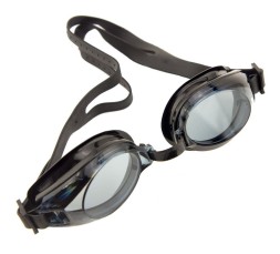 Очки для плавания с пластиковым футляром, черные