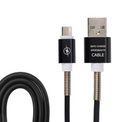 Дата кабель Micro USB с пружиной от повреждения кабеля - 3 метра