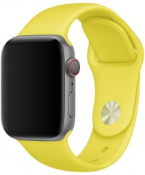 Ремешок силиконовый для Apple Watch 42mm/44mm/45mm, жёлтый