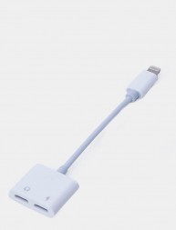 Переходник KIN 2 в 1 с зарядкой и наушниками Lightning для наушников iPhone