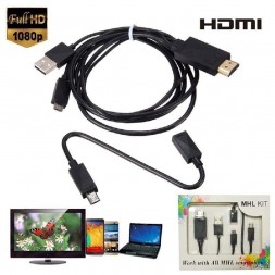 Адаптер MHL KIT MICRO USB кабель HDMI для Samsung HTC Sony