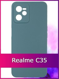 Чехол силиконовый для Realme C35, хаки