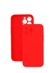 Чехол мягкий для iPhone 15 Pro с защитой камеры, красный