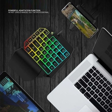 Игровая односторонняя клавиатура USB JX-K8 с RGB подсветкой