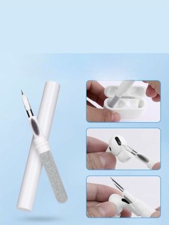 Ручка для чистки 3 в 1 Multi Cleaning Pen - портативный многофункциональный очиститель для наушников, мобильного телефона, компьютера и фотоаппарата