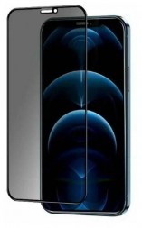 Защитное стекло Антишпион для iPhone 12 Pro Max на полный экран, черное
