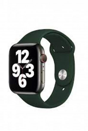 Ремешок силиконовый для Apple Watch 42mm/44mm/45mm, тёмно-зелёный