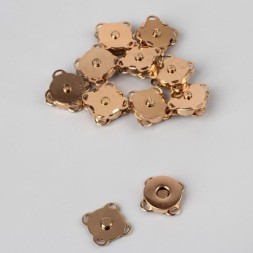 Кнопка застежка магнитная пришивная 14 мм. золотая - 10 шт